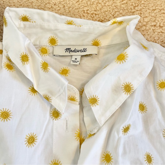 Madewell medium Sun Embroidered Courier button up Shirt - Picture 9 of 14